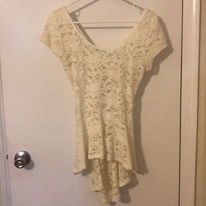 Lovely 153 | Lace Open Back Blouse - Med